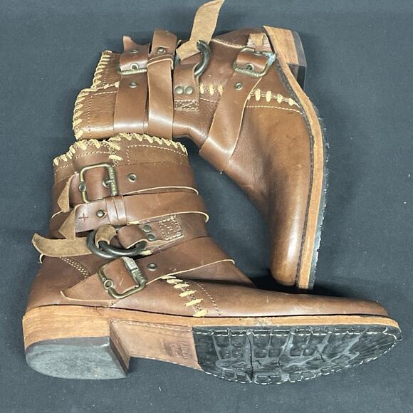 Liberty Black Womens 8.5 Ankle Boots Brown Leather LB711354 Soles Need Repair - Picture 13 of 14